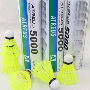 Factory Wholesale White Yellow Nylon Badminton Shuttlecock Foam Base Sport Training