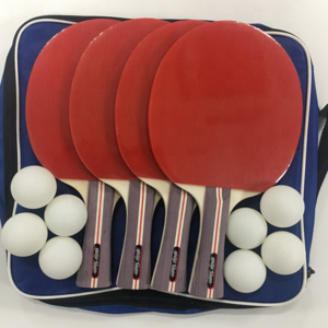 Customized Hot Sale 4 Players Professional Table Tennis Racket Ping Pong Paddle Set with 8 Balls