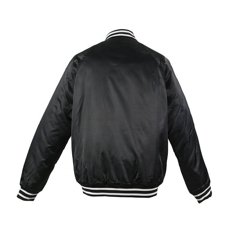 OEM Custom Design satin bomber jackets Custom Embroidery Baseball Jacket mens letterman jacket