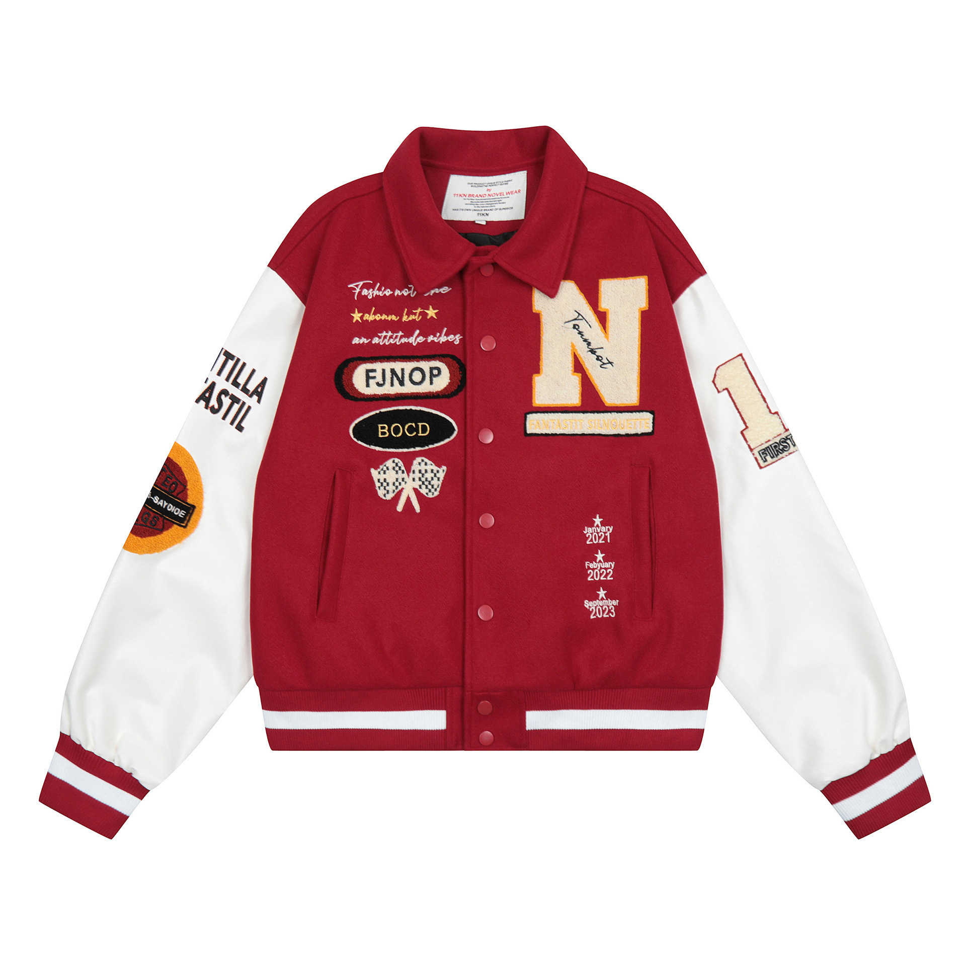 Varsity jacket OEM Custom Design embroidery letterman jacket wool vintage red and white baseball Varsity jacket for men