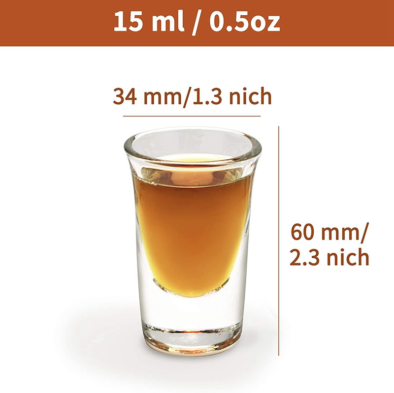 Wholesale Mini Shot Glass 0.5oz/15ml 24pcs Clear Shot Glass Holder Set For Tequila Whiskey Vodka