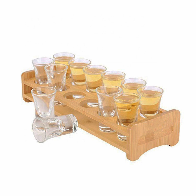 Wholesale Mini Shot Glass 0.5oz/15ml 24pcs Clear Shot Glass Holder Set For Tequila Whiskey Vodka