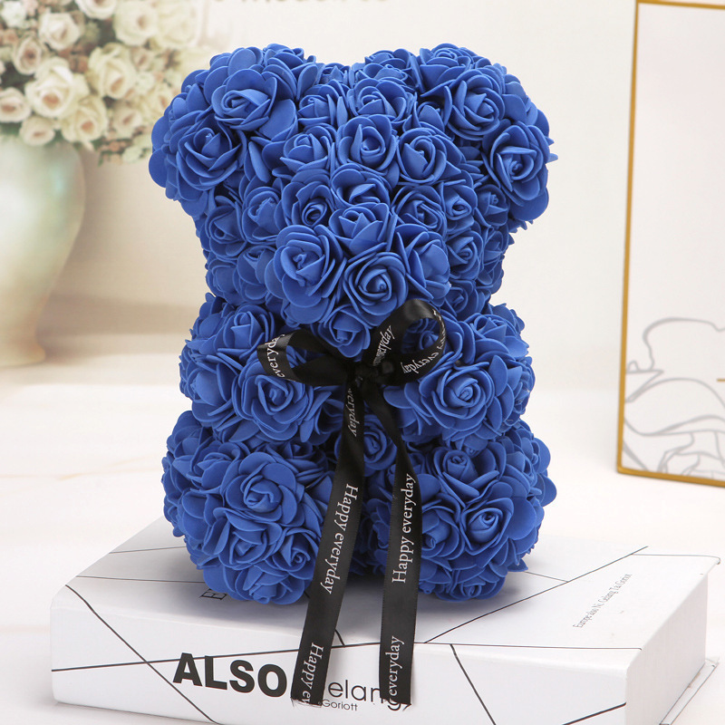 Wholesale 25cm PE Flower Romantic Foam Rose Bear With Gift Box and LED Light For Valentine s Day Birthday BestSuppliers
