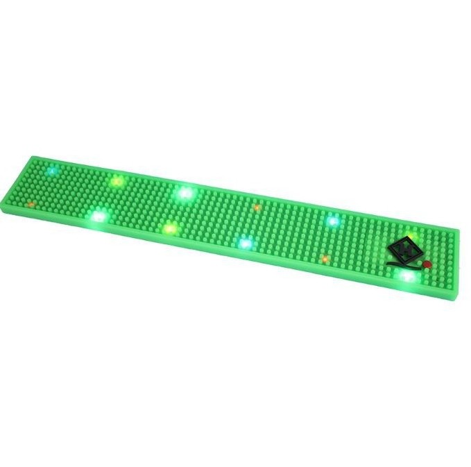 Customized Blank Anti-Slip LED Light Silicon Rubber PVC Floor Runner / Led Bar Runner Mat With Custom Logos