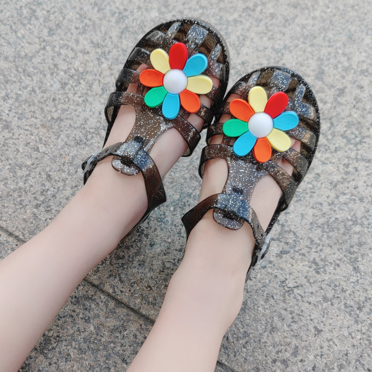 2024 New Sandals For Summer Sweet Kids Flower Sandals Children Girls CuteJelly Sandal