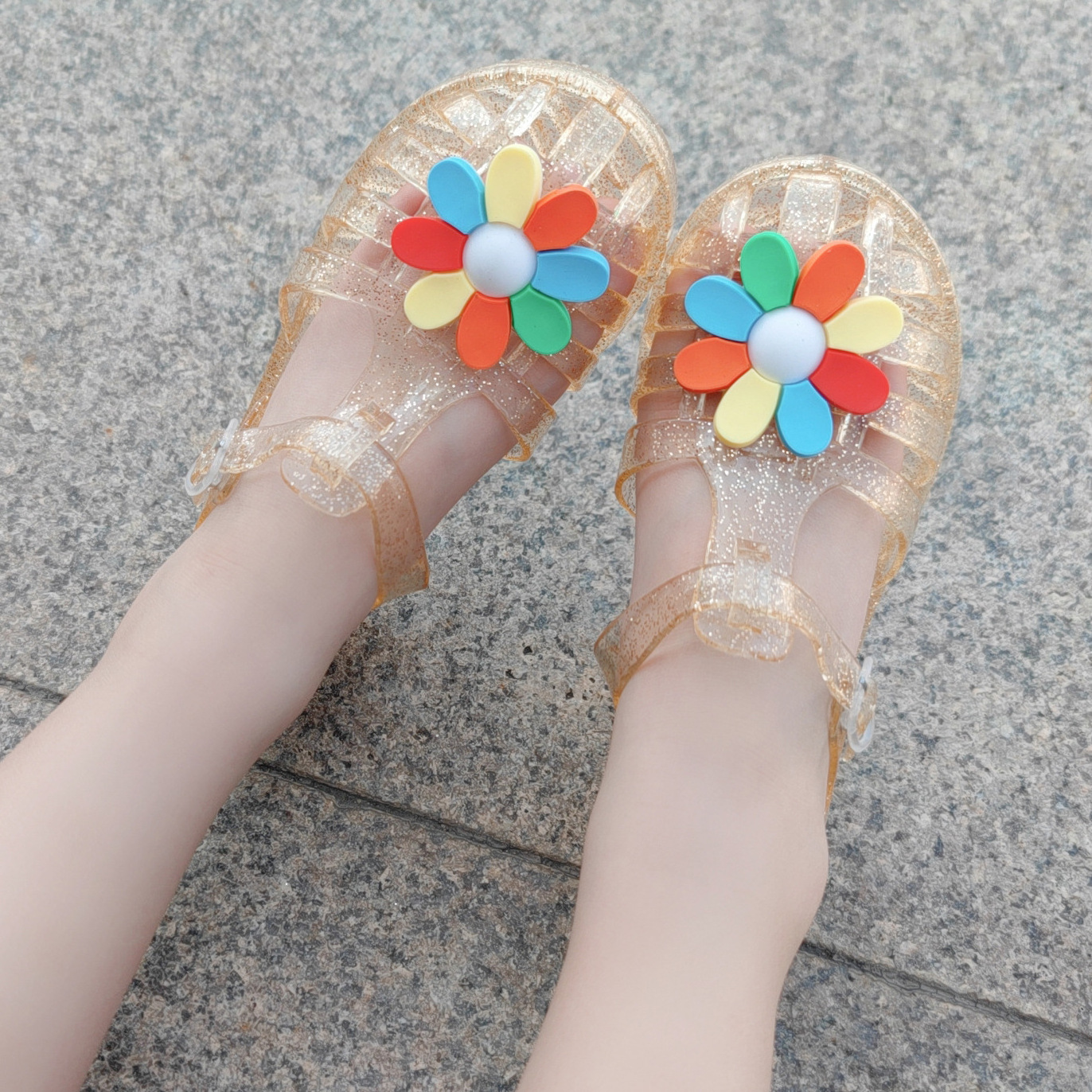 2024 New Sandals For Summer Sweet Kids Flower Sandals Children Girls CuteJelly Sandal