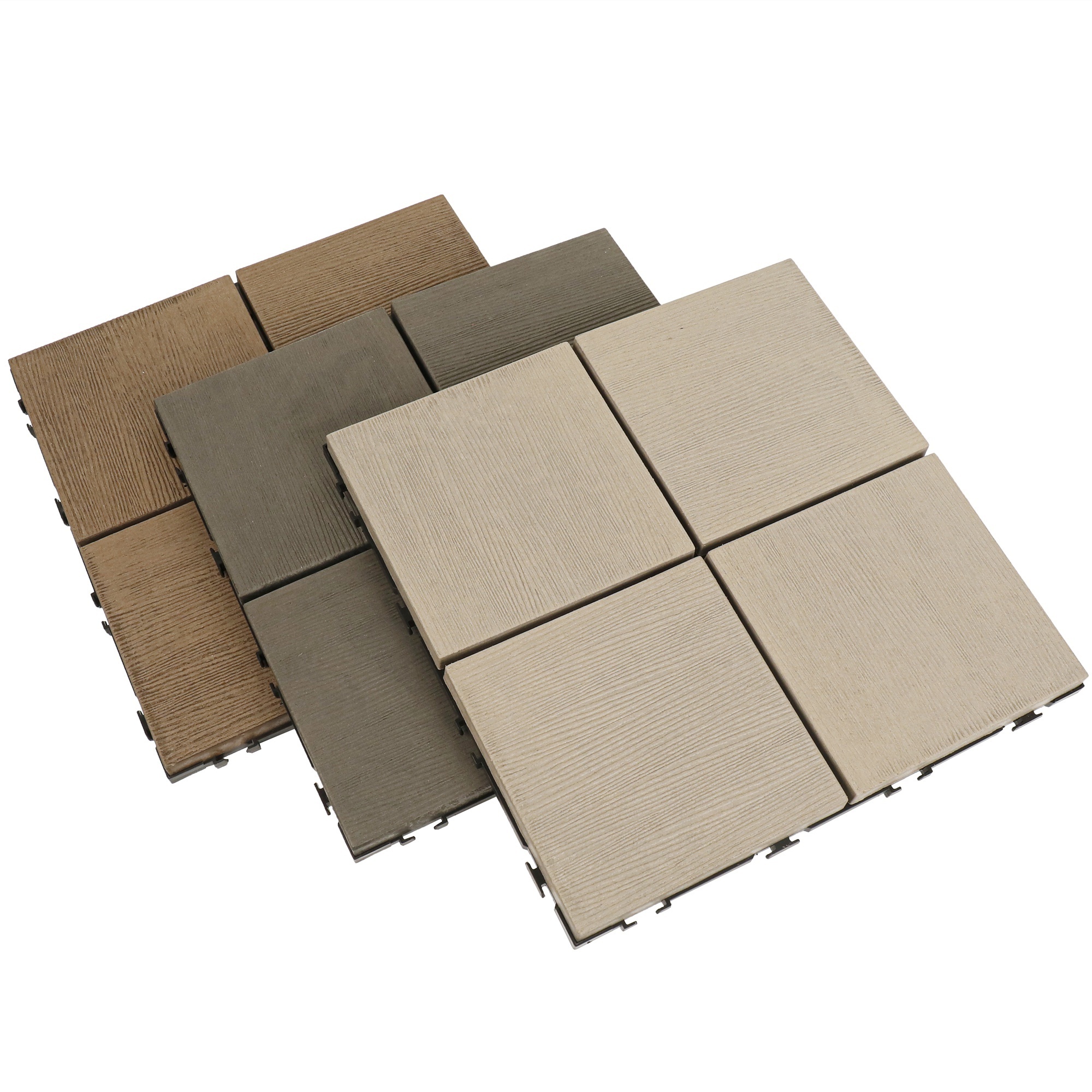 Square type Termite Resistance WPC Decking DIY Tiles Outdoor Wood Like Tiles XF-N010 300*300*25 mm