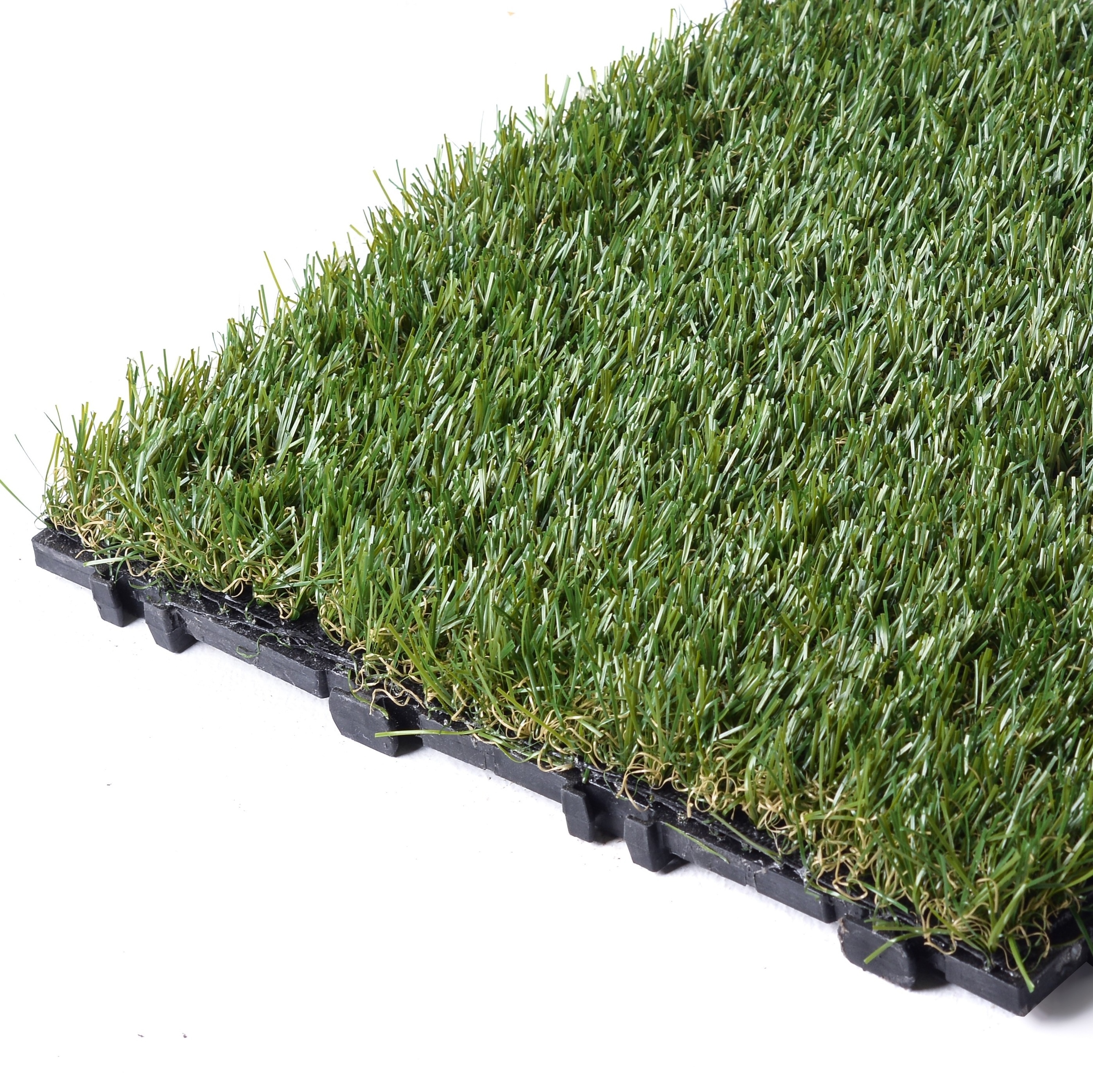 XF-C007 Plastic Grass Interlocking Click Tile DIY Tiles with Plastic Base