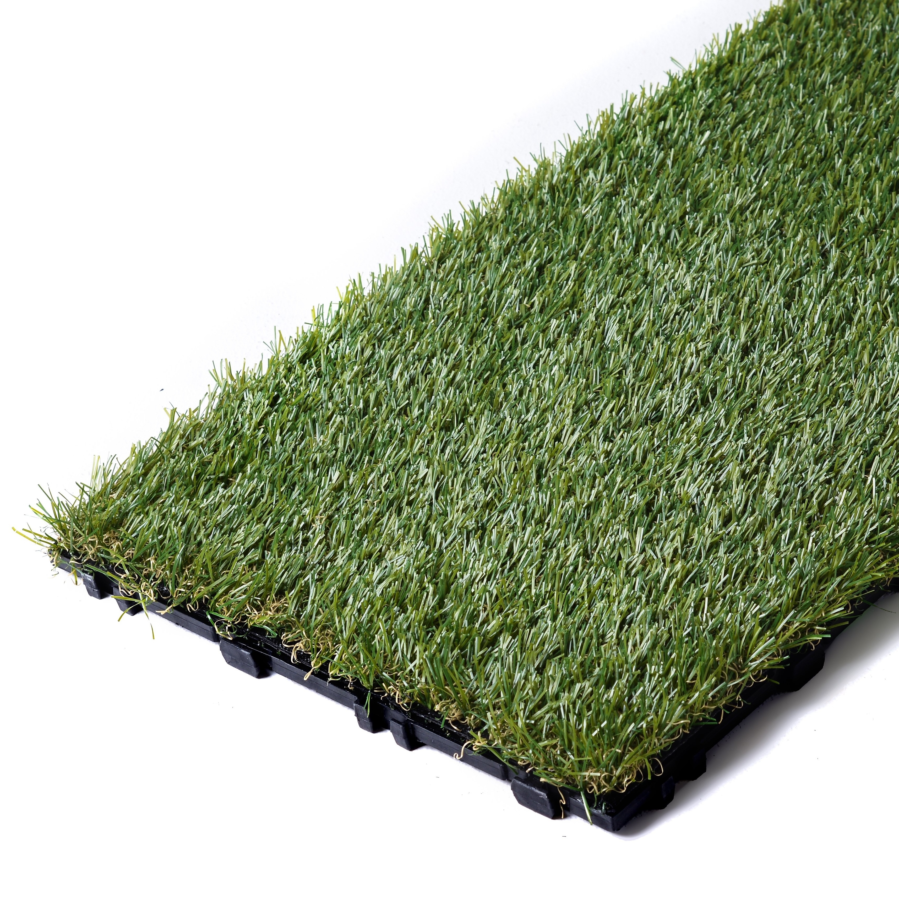 XF-C007 Plastic Grass Interlocking Click Tile DIY Tiles with Plastic Base