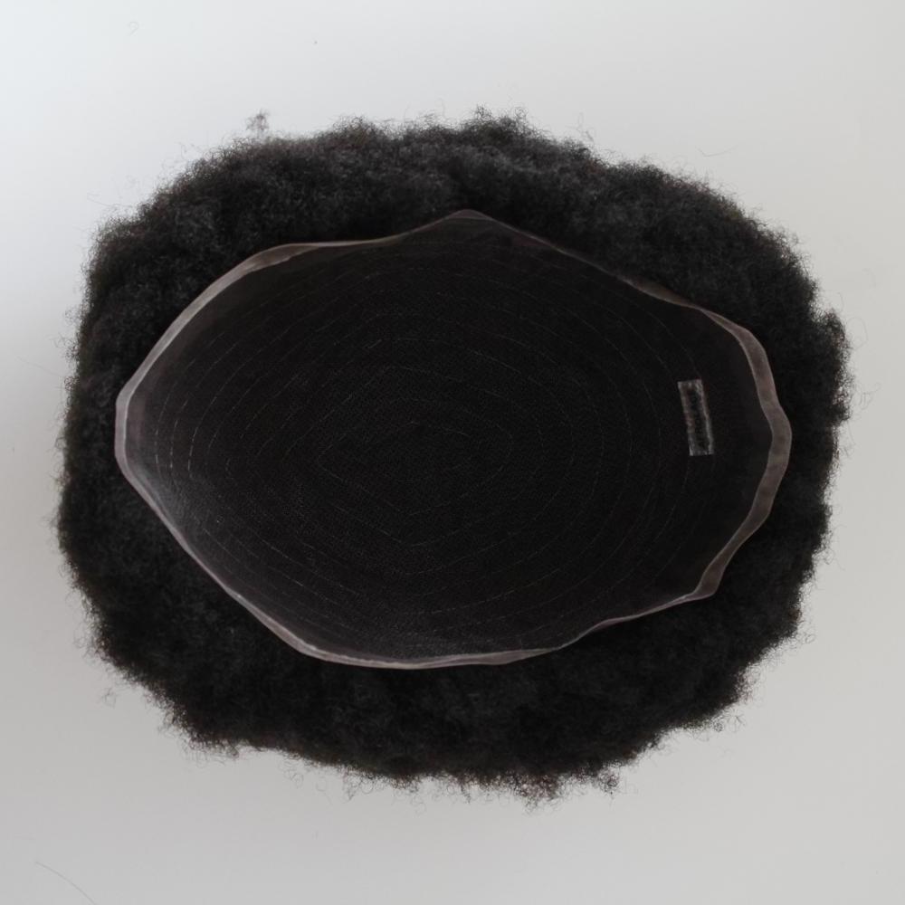 2018 Hot Selling Cheap Price African Hair Piece Swiss Lace Toupee 4mm 6mm 8mm 10mm Afro Toupee for Black Men