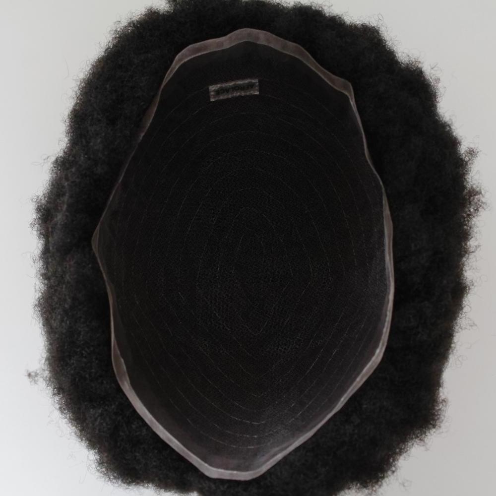 2018 Hot Selling Cheap Price African Hair Piece Swiss Lace Toupee 4mm 6mm 8mm 10mm Afro Toupee for Black Men