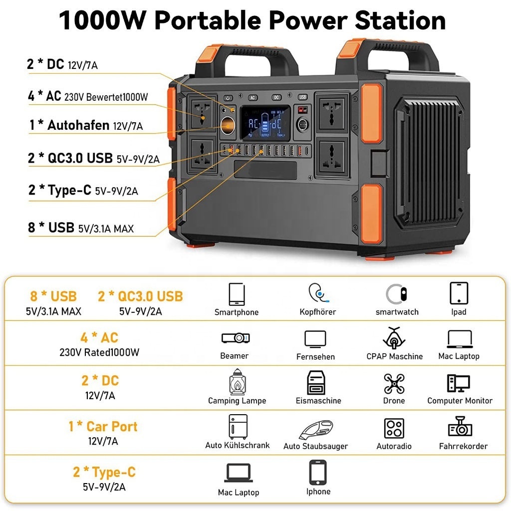 300w 500w 1000w Solar Generators 6-6.5 Hours Fast Charging Electricity Generations Portable Power Station With Solar Panels