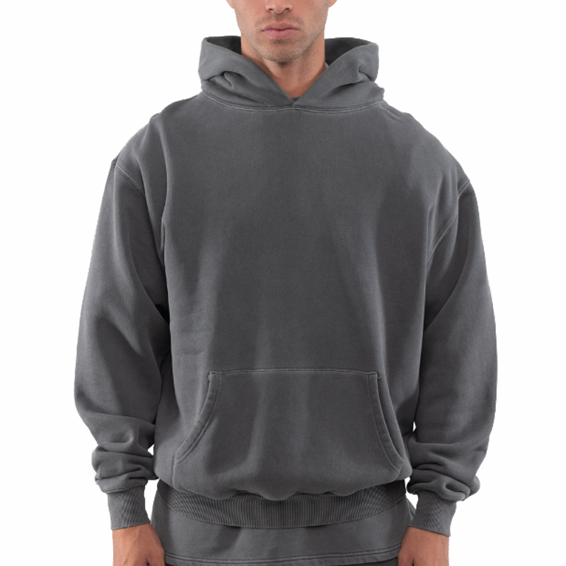 men high quality cotton thick heavy french terry pullover hoodie custom drop  fleece oversized hoodie