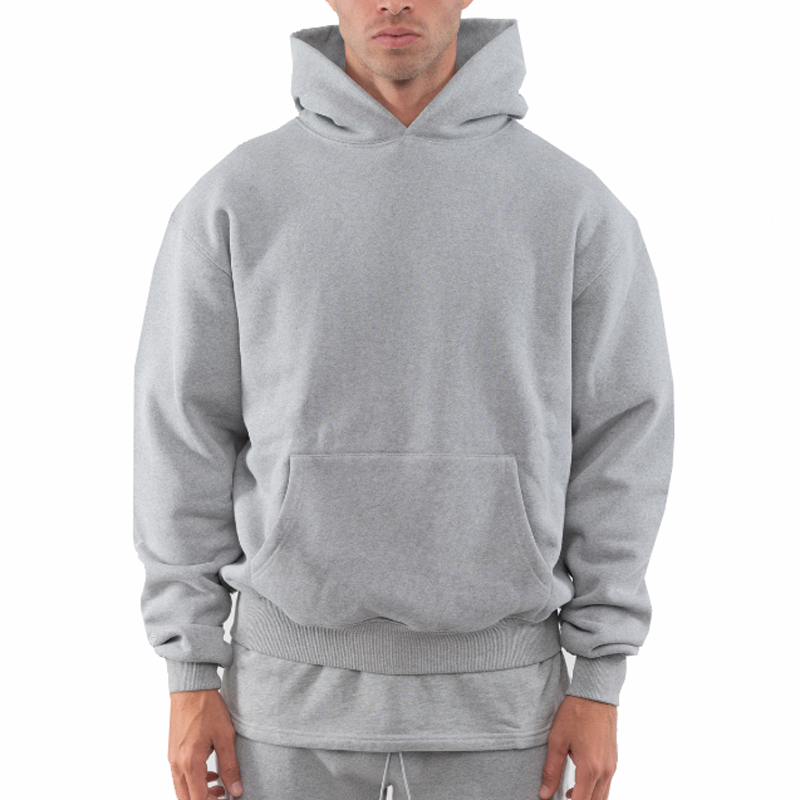 men high quality cotton thick heavy french terry pullover hoodie custom drop  fleece oversized hoodie