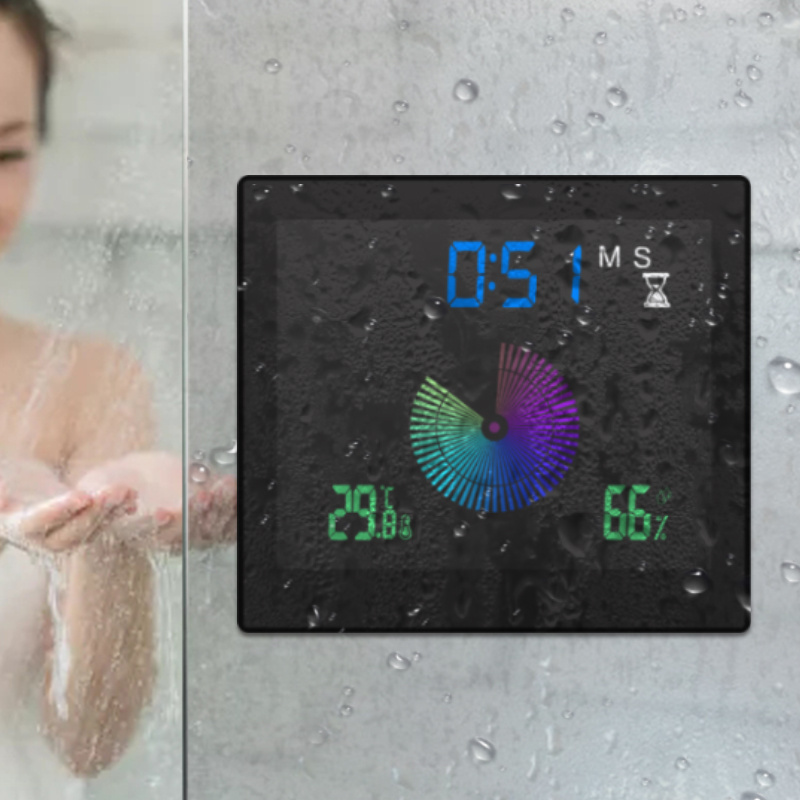 Suction Shower Clock Time Countdown Color Lcd Table Waterproof Costom Made Alarm Wall Digital Count Down