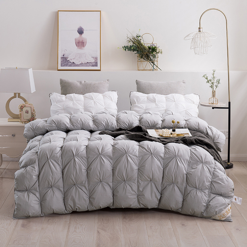 Luxury Twist Feather Goose Down Comforter Quilted Bed Cotton Goose Down Duvet