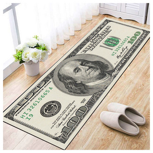 3d Digital Printed Non-slip Area Rugs Living Room Bedroom Money 100 Dollar Bill Rug Custom Printed Carpet