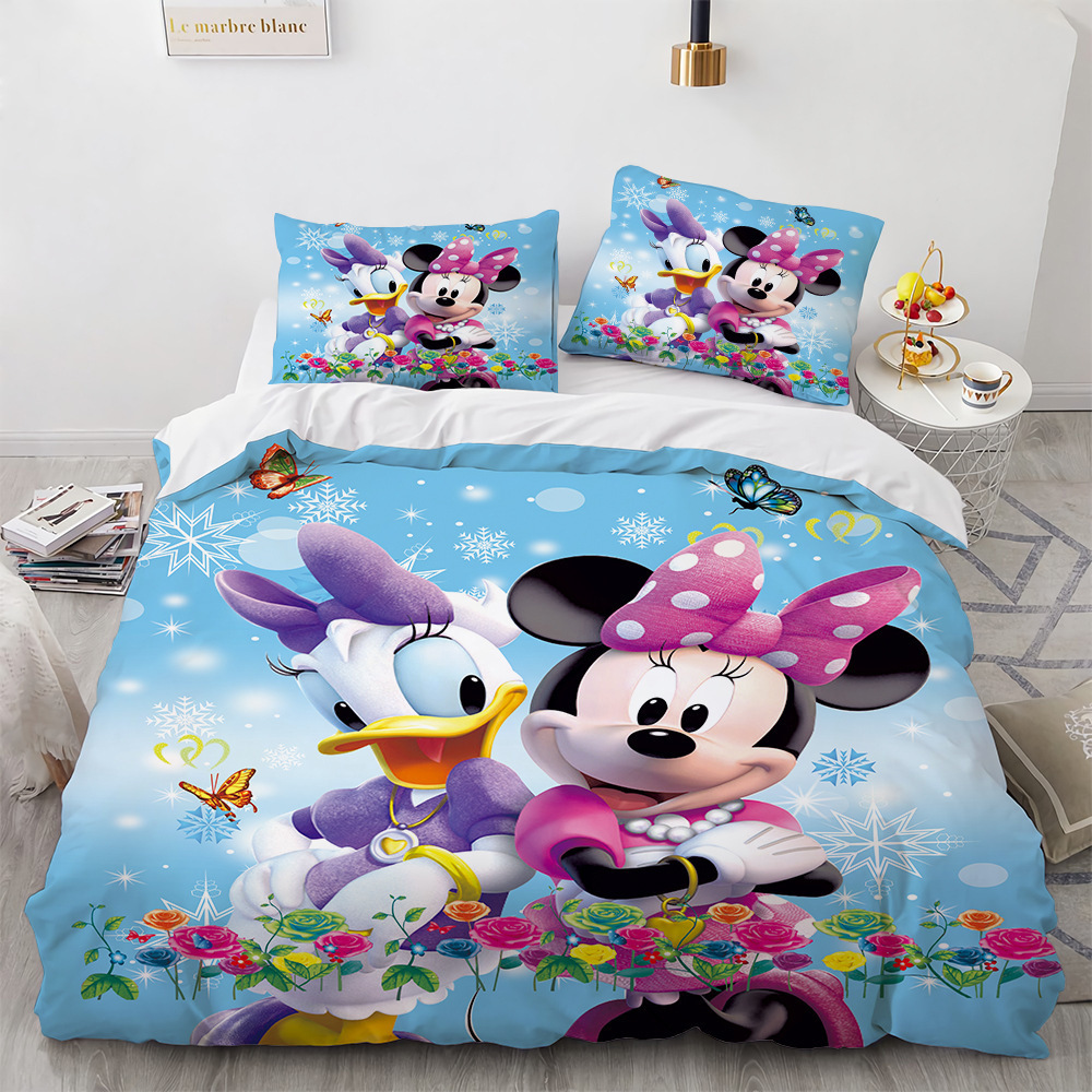 Minnie Cartoon Children Bedding Set Bed Sheet Duvet Cover Queen King Size 3d Custom Printed Kids Bedding Set