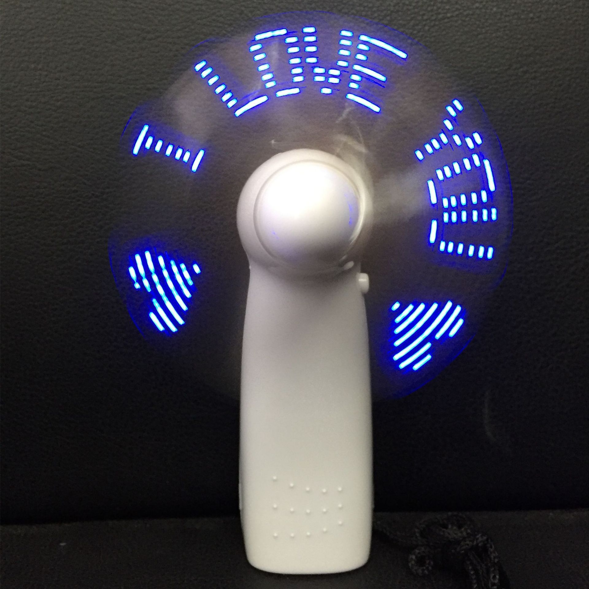 Private Label Programmable Led Display Handheld Electric Fan  MiniText Flash Display Handheld Electric LED Message Fan