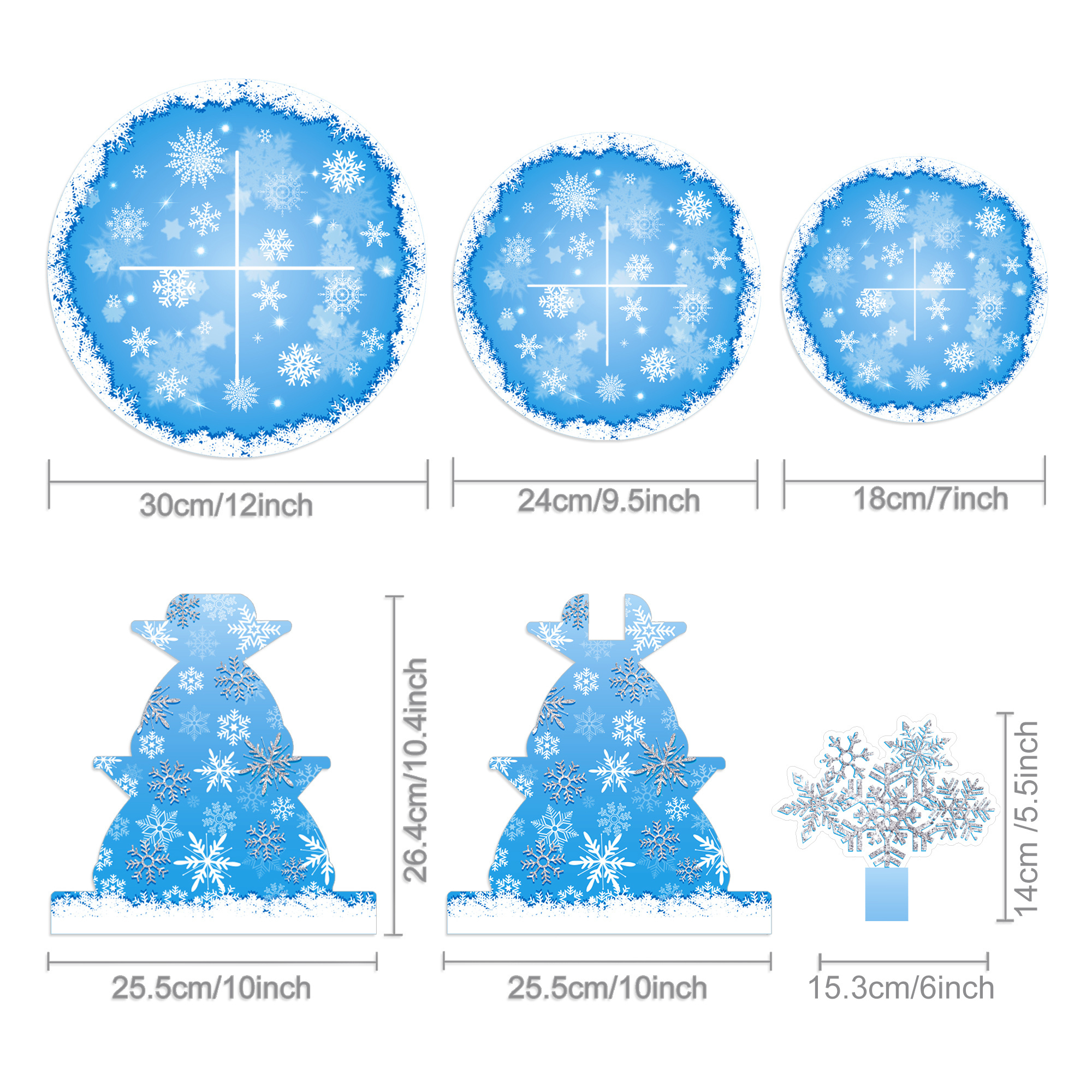 DT065 Snowflake Party Cupcake Stand Winter Wonderland Party Decorations 3 Tier Cake Stand Holder for Christmas Party Supplies