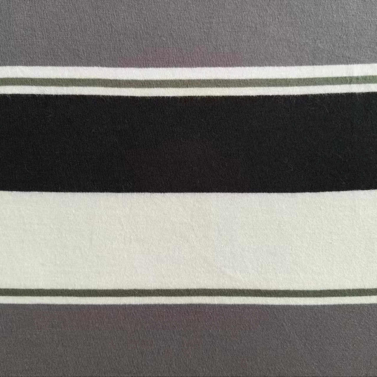 Cotton non elastic colored large loop striped fabric