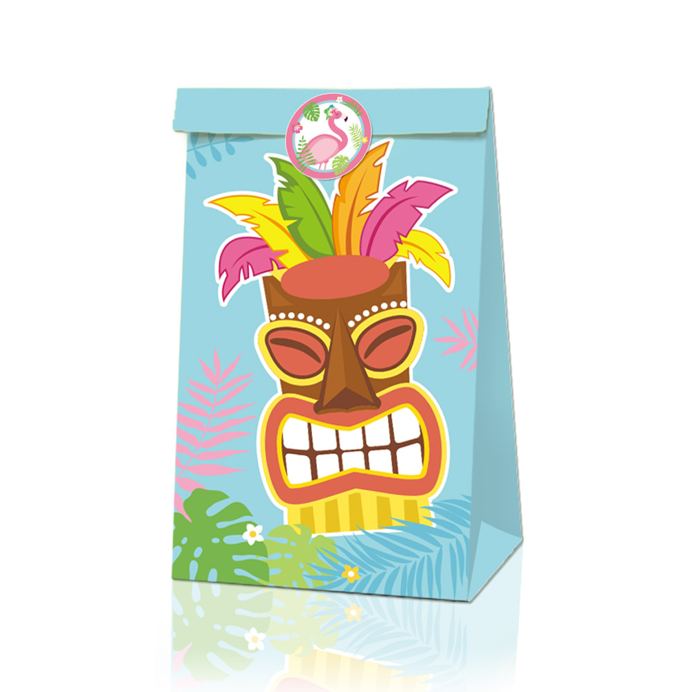 Xindeli LB009 Hawaii Theme Party Favor Bags Flamingo Pineapple 12 pcs Paper Gift Candy Treat Bags Kids Birthday Party Supplies