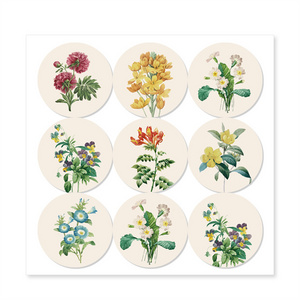 Xindeli KK305 180 pcs Twigs Flowers Bushes Birds Design Gifts Baking Wedding Round Stickers Envelope Label Stickers