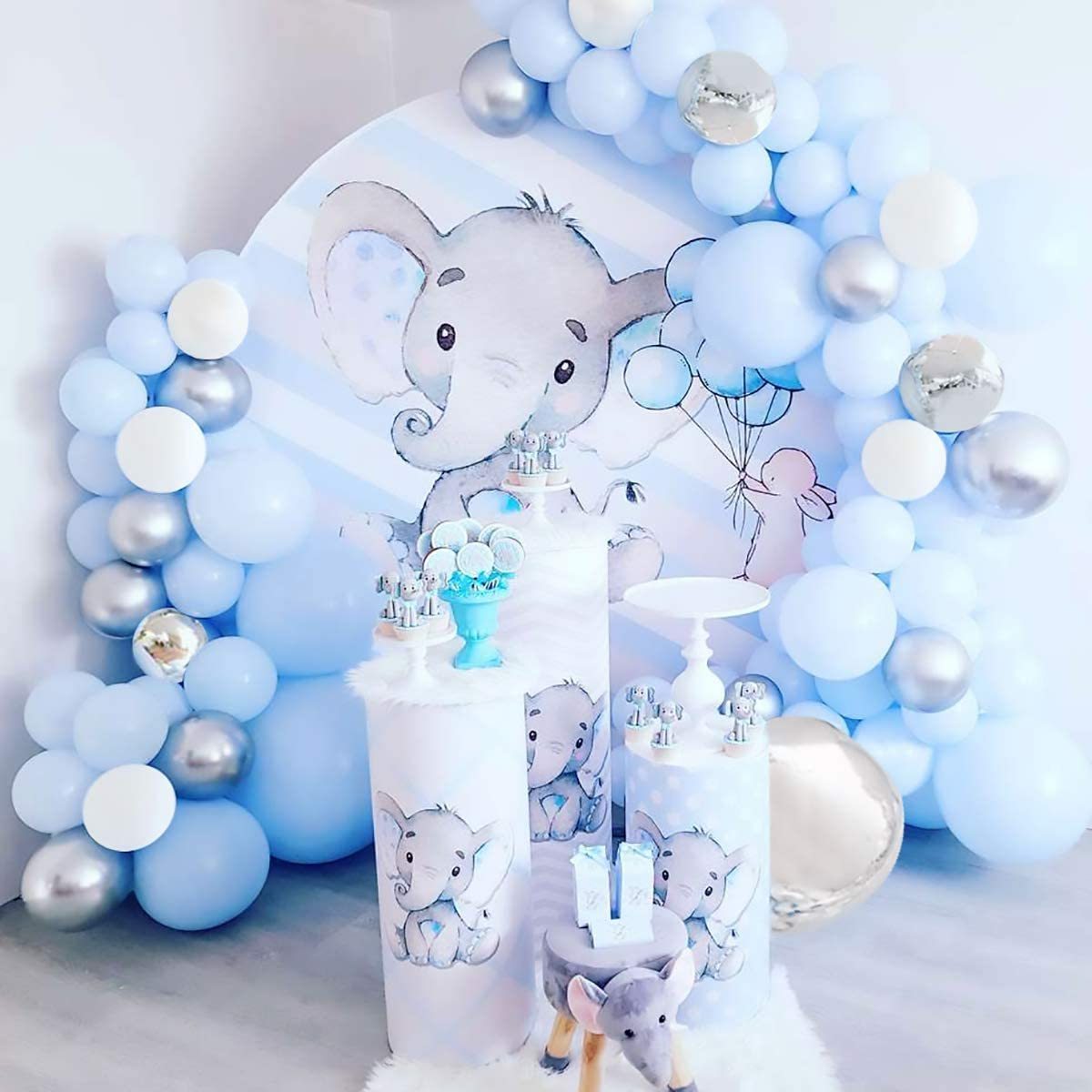 Baby shower gender reveal decorative balloons blue series party decoration latex balloon arch kit