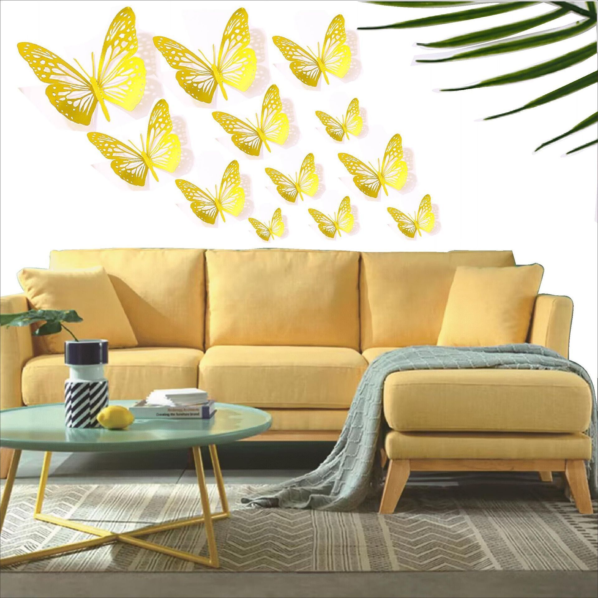 Wholesale Hollow Wallpaper Celebration Party Decorative Wall Stickers Self Adhesive 3d Laser Dazzling Butterfly Decorative