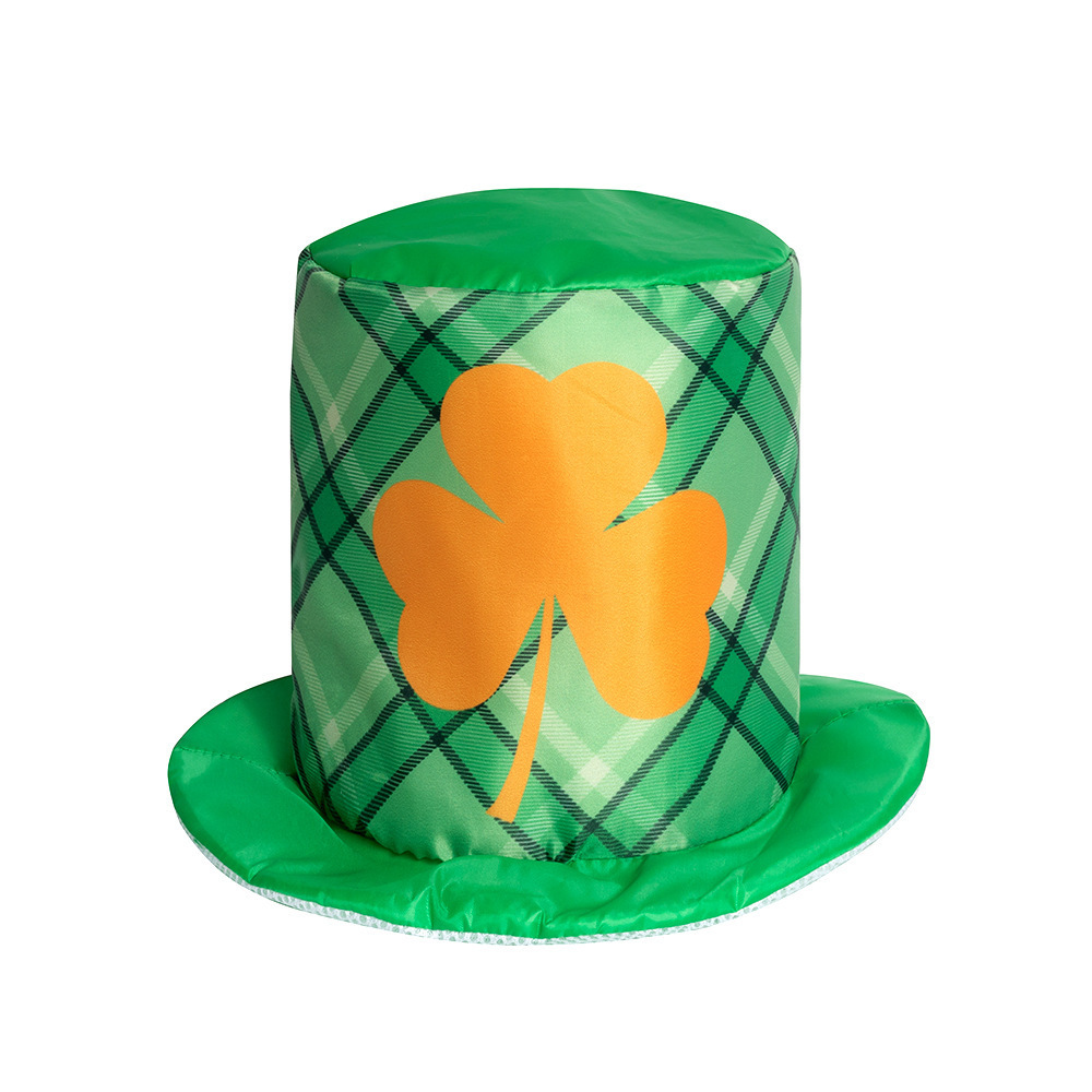 Carnival Party St.Patrick's Day Sequin Top Hat Green Shamrock St Patrick's Day Funny Clover Revel Party Top Hat For Adult