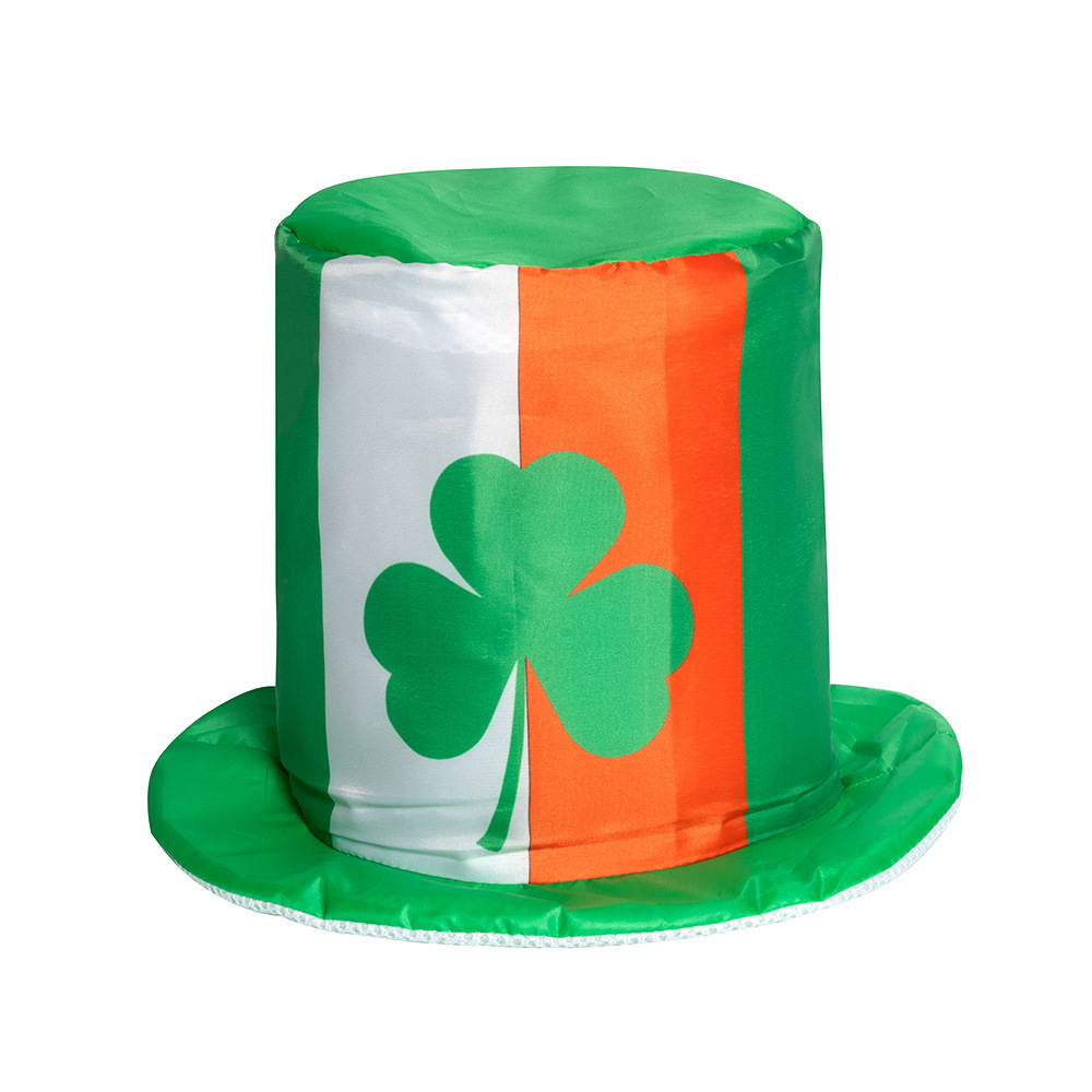 Carnival Party St.Patrick's Day Sequin Top Hat Green Shamrock St Patrick's Day Funny Clover Revel Party Top Hat For Adult