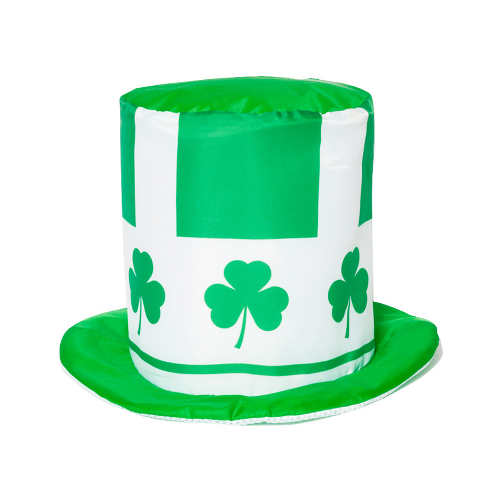 Carnival Party St.Patrick's Day Sequin Top Hat Green Shamrock St Patrick's Day Funny Clover Revel Party Top Hat For Adult