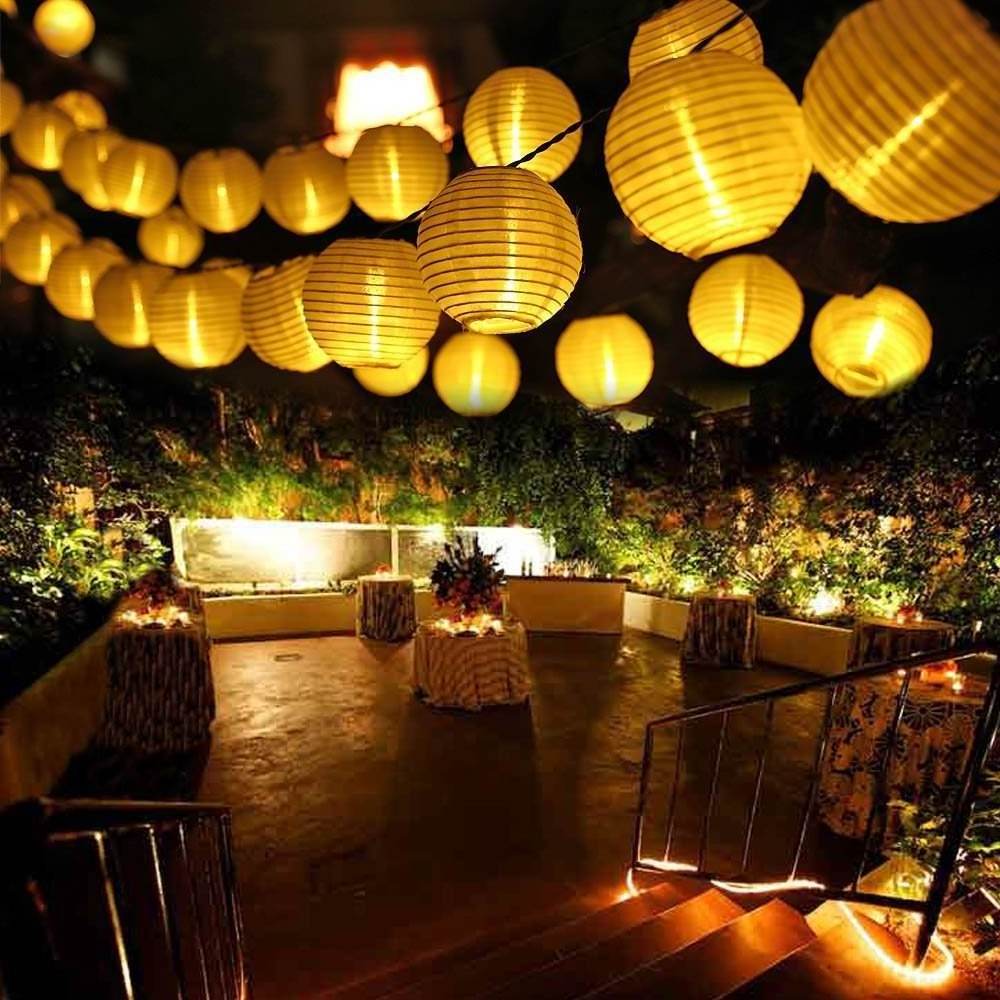 Solar 10LED Hanging Lantern String Lights Landscape Outdoor Garden 8 modes Solar Christmas lights Halloween Decoration light