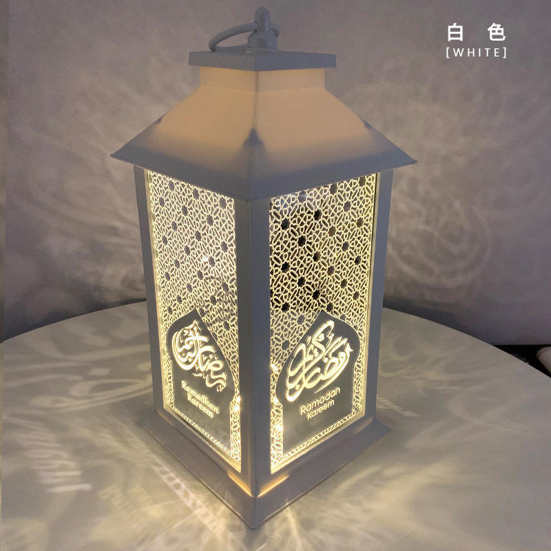 Ramadan Decorations Table Decor Lantern with Flickering LED Eid Mubarak Lantern with LED Decorative Hanging Lantern