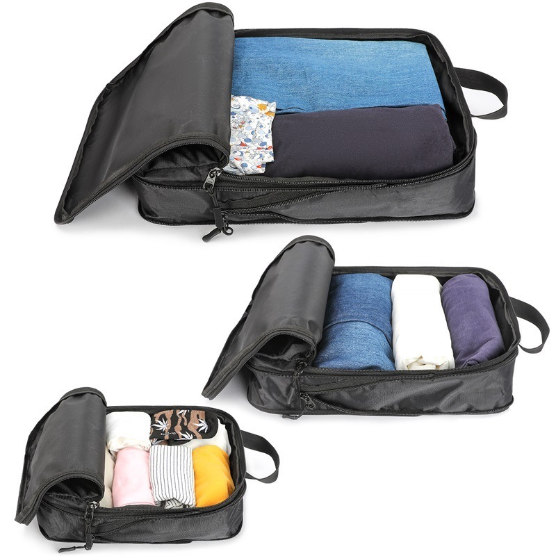 New Large Capacity Lightweight Black Three-piece Storage Bag Set Clothes Storage Bag Organizer Foldable