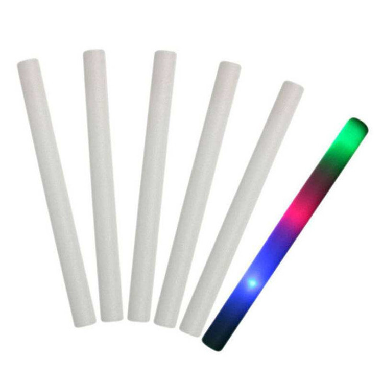 Custom Wholesale Party Supplies Multi-color Flashing Foam Led Light Up Foam Sticks Led Foam Glow Stick