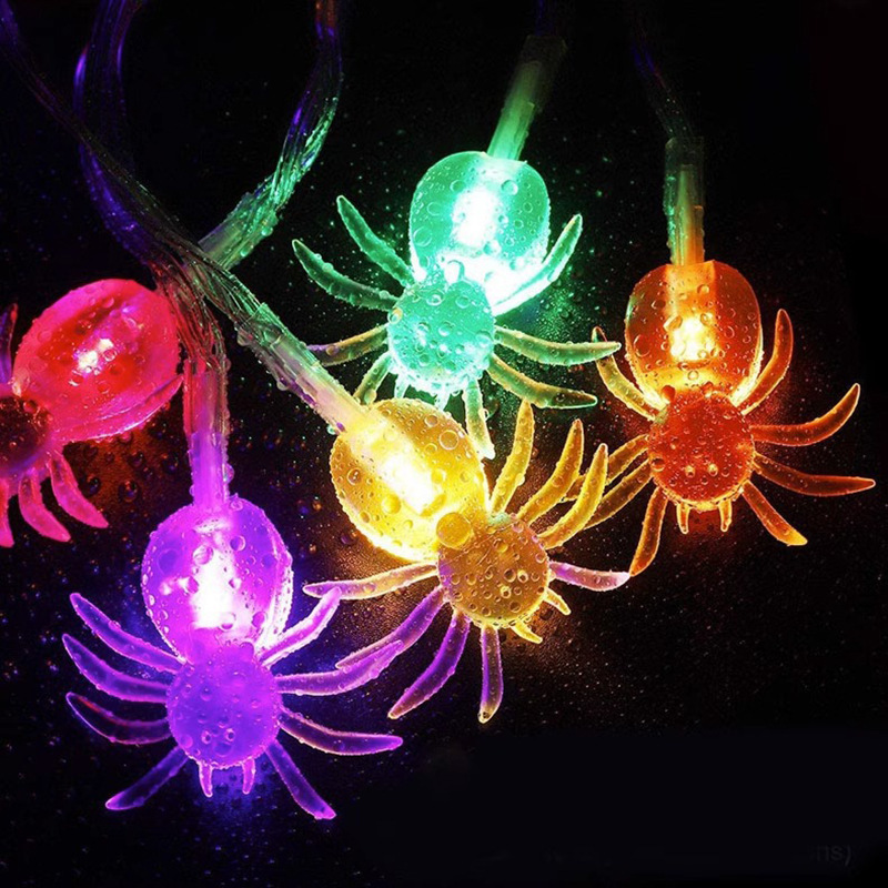 Led Waterproof Decoration 1.5m 10leds Solar Powered Purple Halloween Light Up Spider