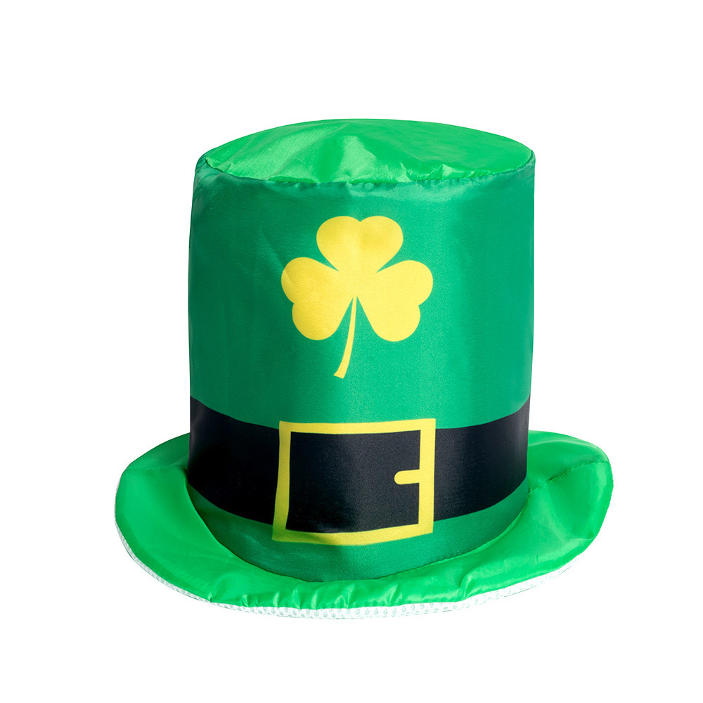 Carnival Party St.Patrick's Day Sequin Top Hat Green Shamrock St Patrick's Day Funny Clover Revel Party Top Hat For Adult