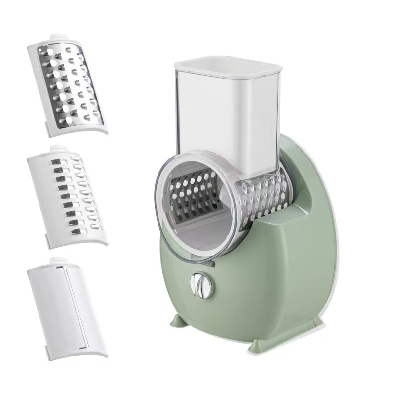 Kitchen 3 In 1 Electric Drum Rotary Cheese Grater Round Mandoline Vegetable Cutter/Slicer/Chopper Safe Food Grinder