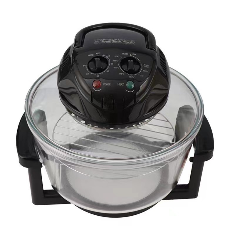 Multifunction cooker desktop glass air fryer electric wave turbo convection oven 12L halogen oven for home