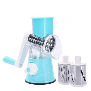 Multi Purpose Kitchen Manual Food Potato Cheese Slicer Cutter Tabletop Drum Chopper Mini Rotary Vegetable Grater