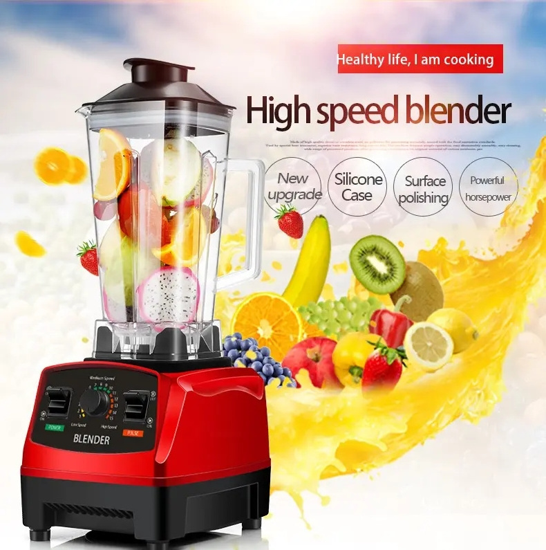 Multi-functional Food Processor Ice Blender Juicer Mixer Broken Wall High Speed Blender OEM Factory Price 2L Plastic 15 Red 3mm