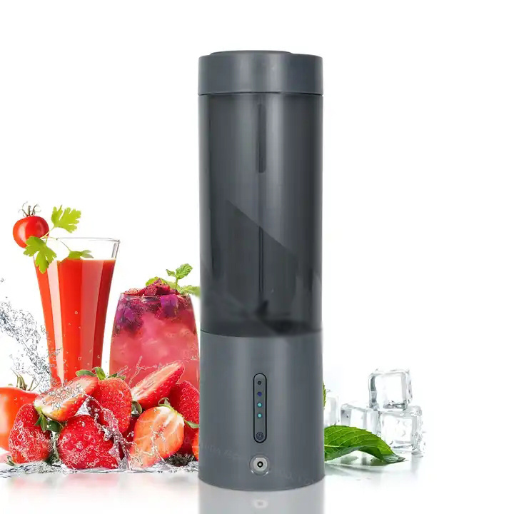 Kitchen portable juicer cup fruit mixer ice crashing stainless steel 6 blades hand electric food processor blender