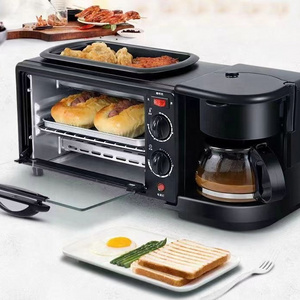 TOASTER OVEN Frying Pan Coffee Maker Electric Multi Function 3 in One Breakfast Station 3 in1 Breakfast Maker Machine