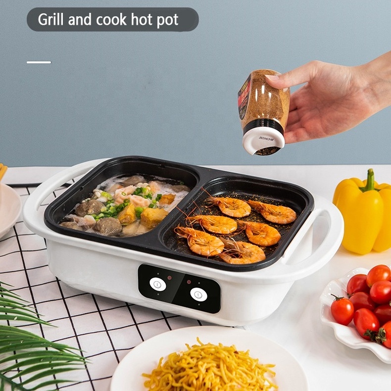 110V/220V small Kitchen appliances multifunction student cooking pan electric hot pot and barbique grill