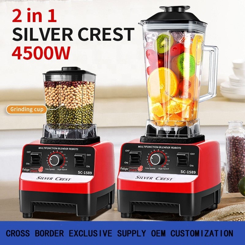 2 in 1 4500w kitchen appliances multifunction high speed ice breaking cfood processor silver crest blender