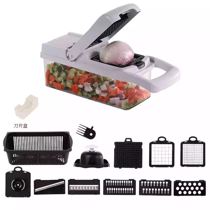 Kitchen Gadgets All-in-1 Vegetable Chopper Mandoline Slicer Cheese Grater Multi Blade French Fry Cutter Veggie Dicer