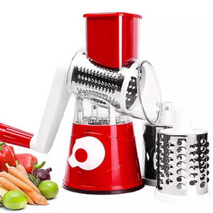 Stainless steel handle round mandoline cabbage slicer carrot salad grinder garlic shredder manual vegetable cool cheese grater