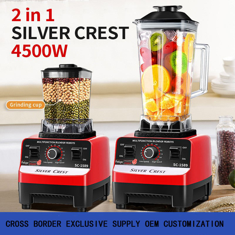 Breaking Heavy Duty Commercial Mixer Smoothie Juicer Food Processor Silver Crest Blender 4500w Multifunctional High Speed Ice 15