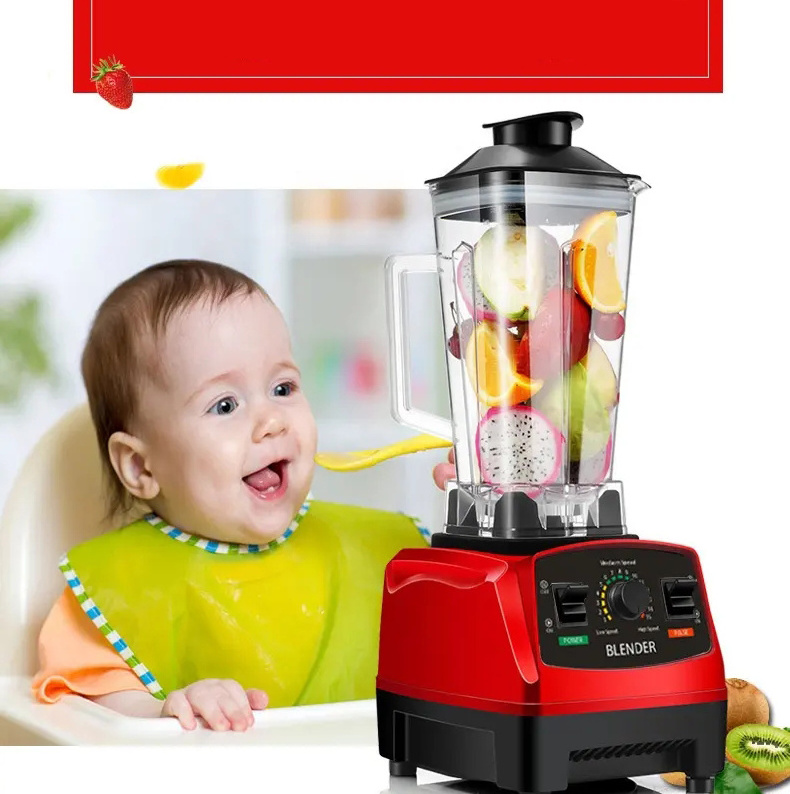 Multi-functional Food Processor Ice Blender Juicer Mixer Broken Wall High Speed Blender OEM Factory Price 2L Plastic 15 Red 3mm